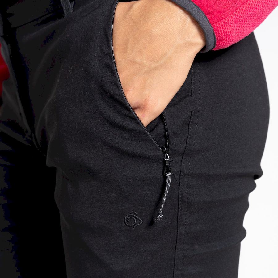 Pantalons Craghoppers Kiwi Pro II Crop Femme Noir | SCJ8553OD