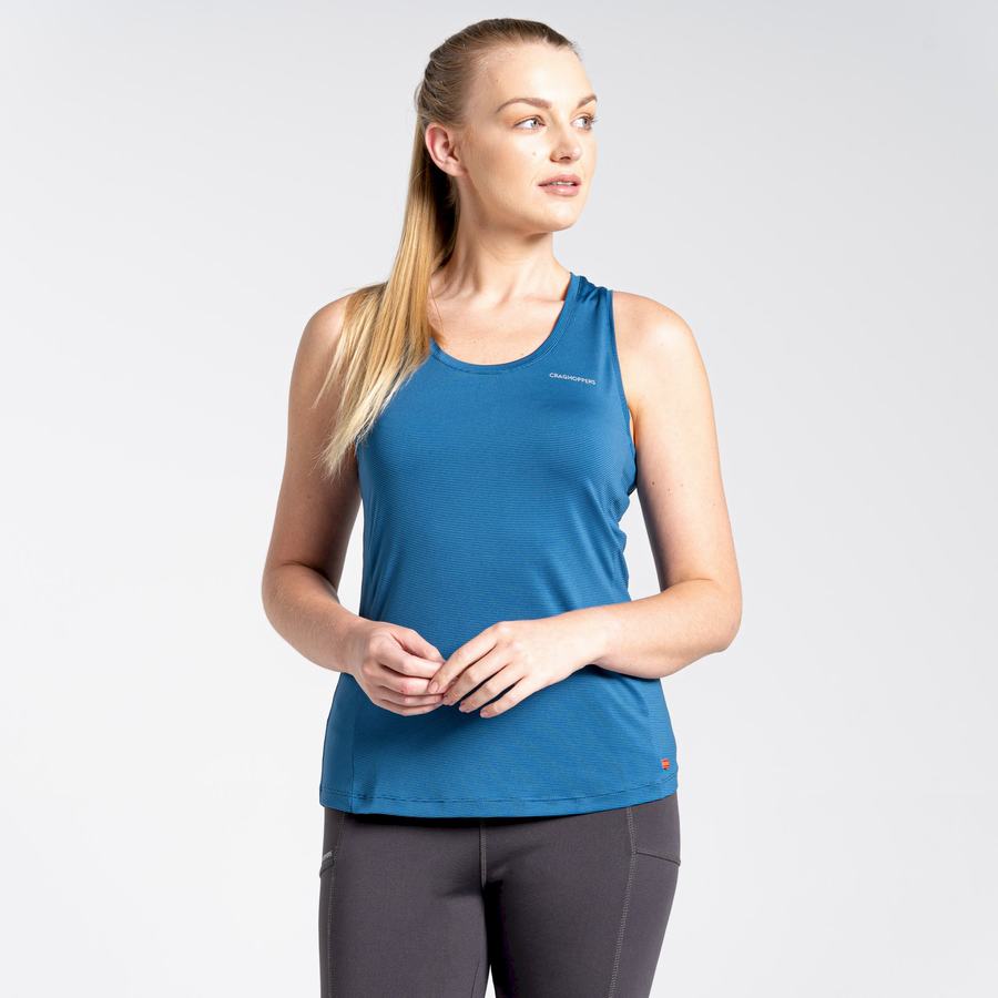 T Shirts Craghoppers Aliso Vest Top Femme Bleu | AMC7586GW