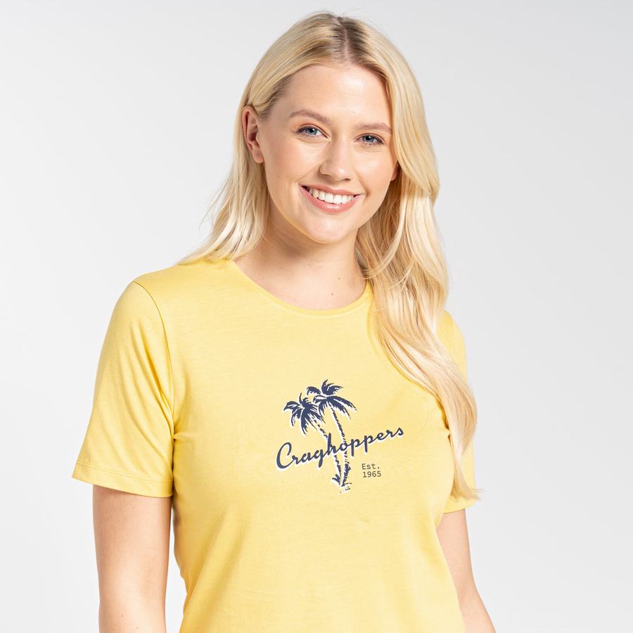 T Shirts Craghoppers Ally Corta Sleeved Femme Jaune | ISL2867FW