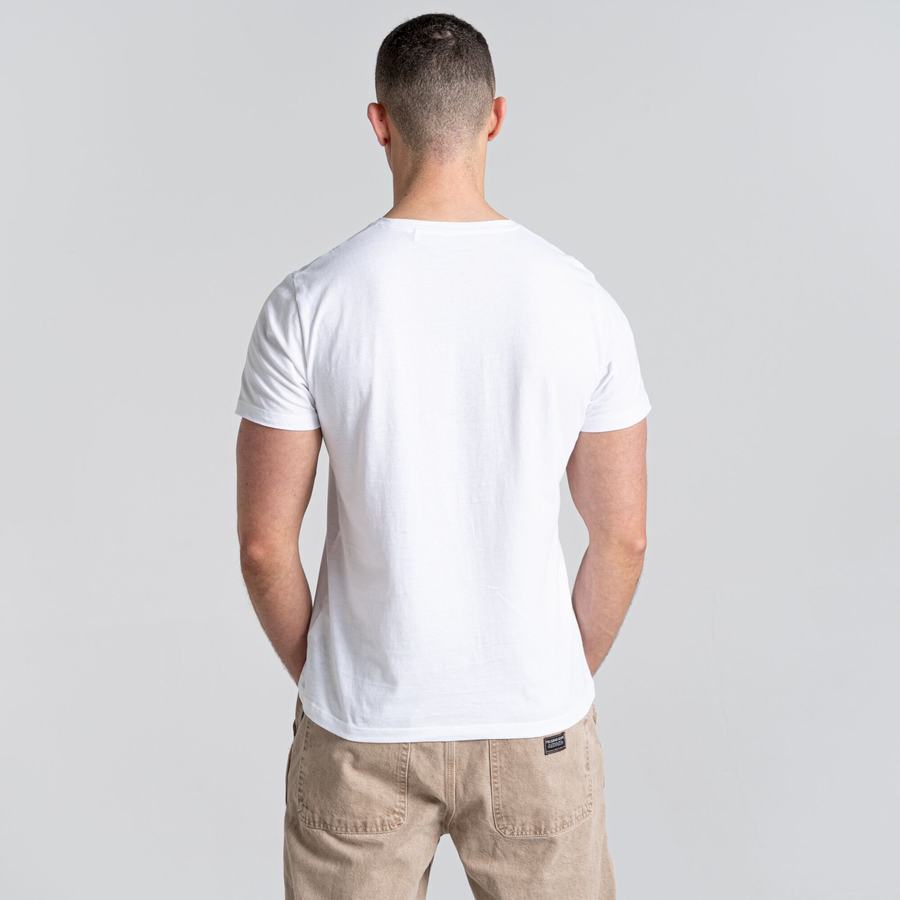 T Shirts Craghoppers Caldo Corta Sleeved Homme Blanche Vert Clair | RTI9879WD