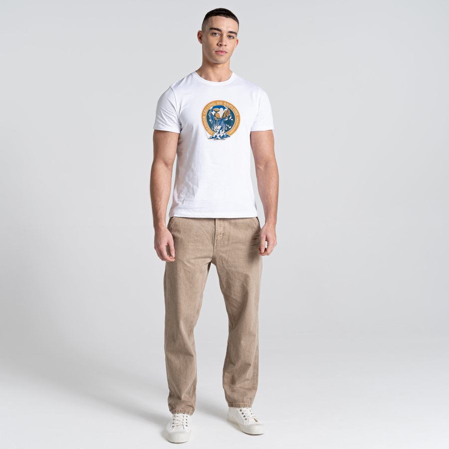 T Shirts Craghoppers Caldo Corta Sleeved Homme Blanche Vert Clair | RTI9879WD