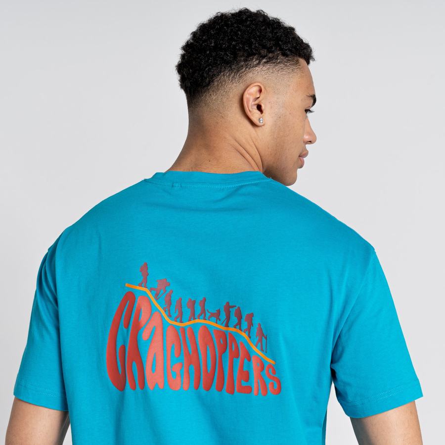 T Shirts Craghoppers Crosby Corta Sleeved Homme Bleu | REW6179GX