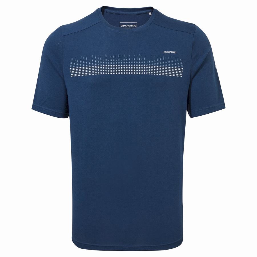 T Shirts Craghoppers Dynamic Corta Sleeved Poseidon Homme Bleu Marine Bleu | LBS7568LE