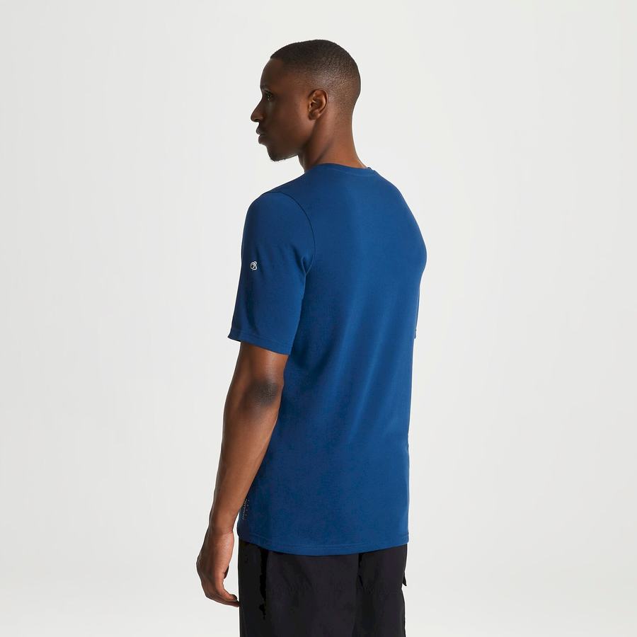 T Shirts Craghoppers Dynamic Corta Sleeved Poseidon Homme Bleu Marine Bleu | LBS7568LE