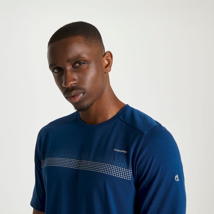 T Shirts Craghoppers Dynamic Corta Sleeved Poseidon Homme Bleu Marine Bleu | LBS7568LE