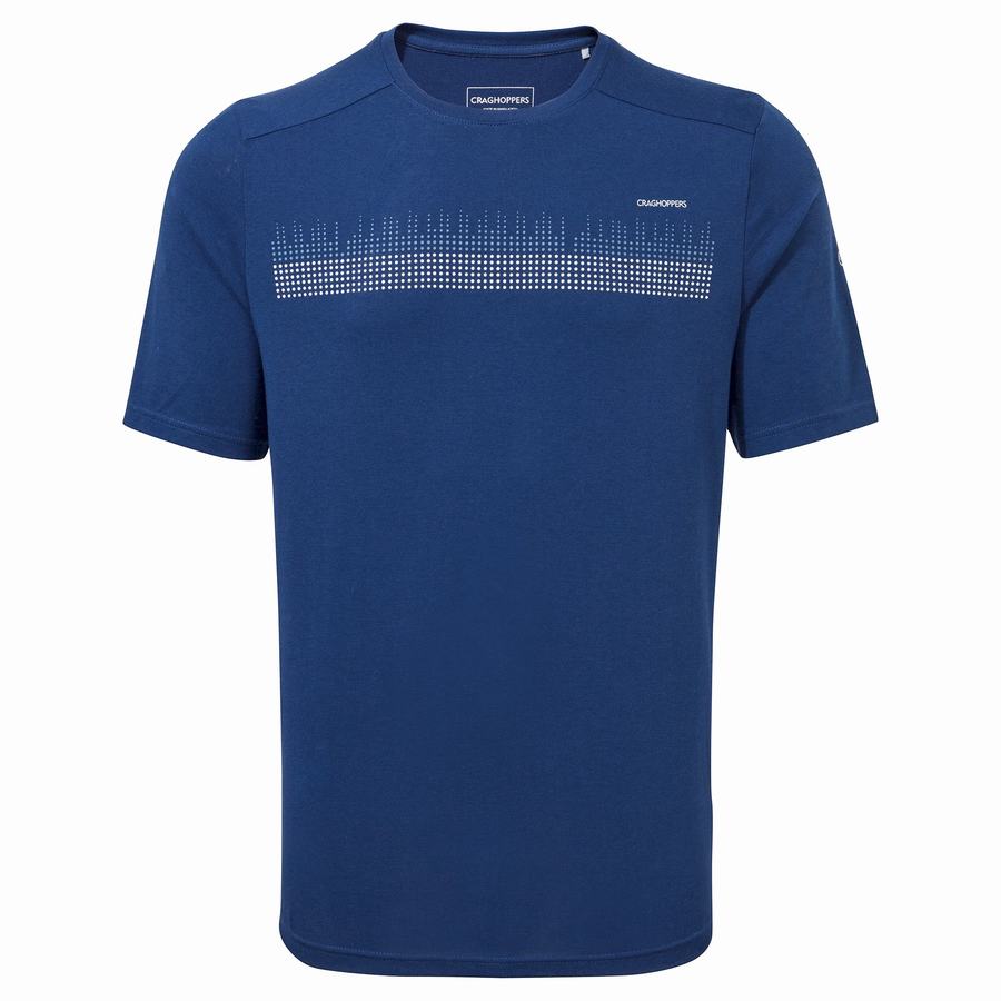 T Shirts Craghoppers Dynamic Corta Sleeved Poseidon Homme Bleu Marine Bleu | LBS7568LE