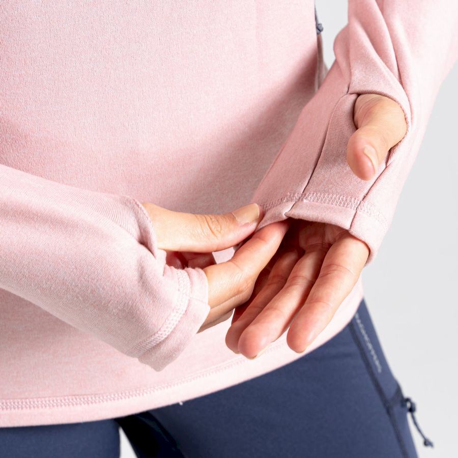 T Shirts Craghoppers Dynamic Encapuchonné Half Zip Top Femme Rose | DGR892YX