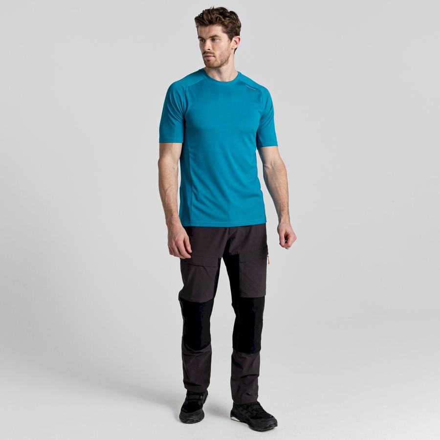 T Shirts Craghoppers Dynamic Pro Corta Sleeved Homme Bleu | FIJ158CC