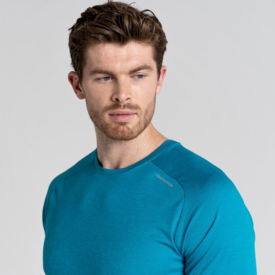 T Shirts Craghoppers Dynamic Pro Corta Sleeved Homme Bleu | FIJ158CC