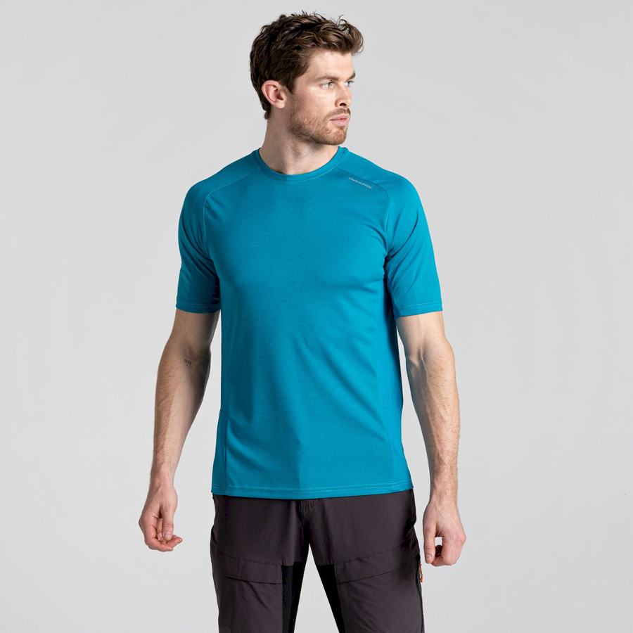 T Shirts Craghoppers Dynamic Pro Corta Sleeved Homme Bleu | FIJ158CC