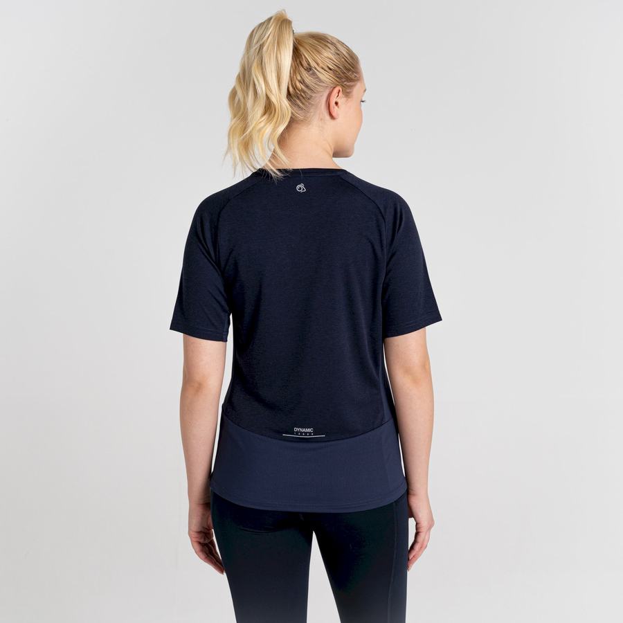 T Shirts Craghoppers Dynamic Pro Corta Sleeve Femme Bleu Bleu Marine | KKN7391YP