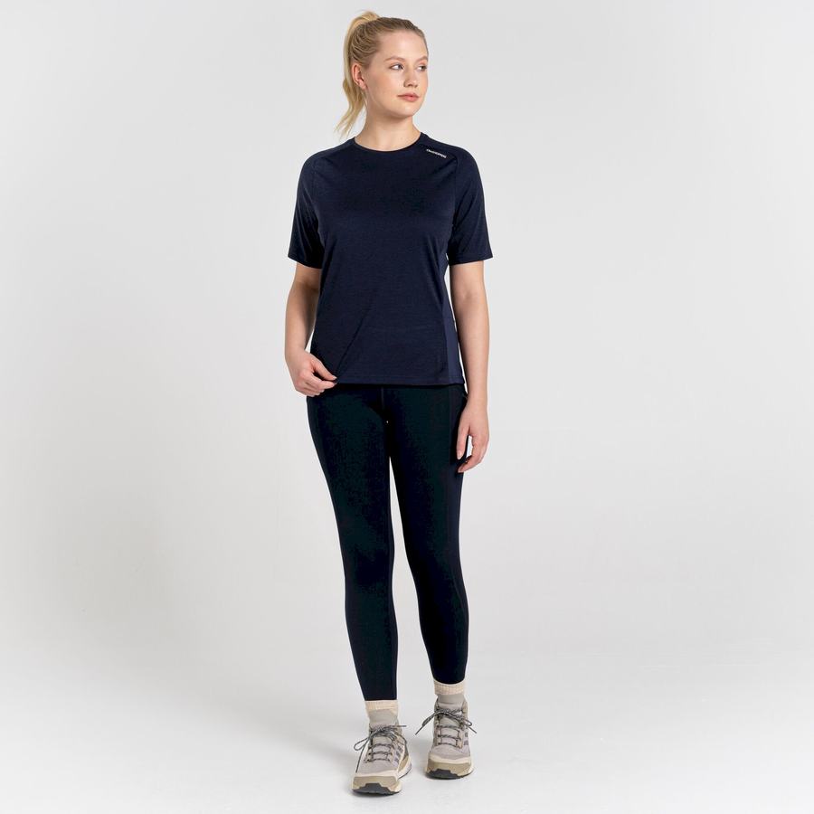 T Shirts Craghoppers Dynamic Pro Corta Sleeve Femme Bleu Bleu Marine | KKN7391YP