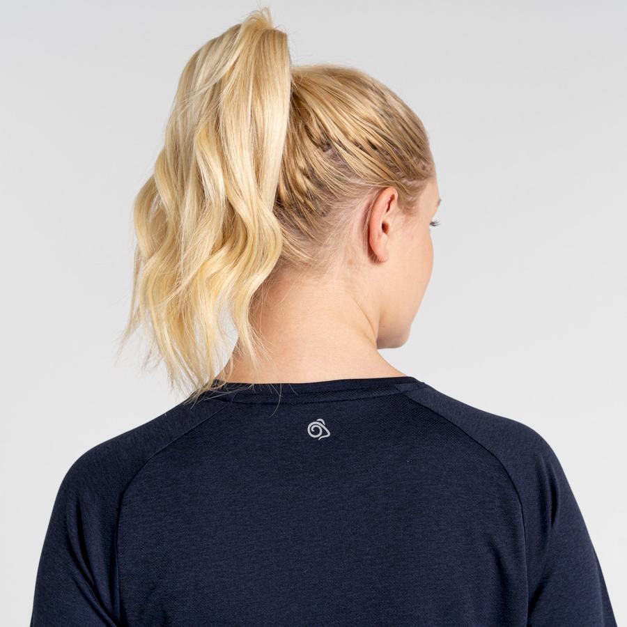 T Shirts Craghoppers Dynamic Pro Corta Sleeve Femme Bleu Bleu Marine | KKN7391YP
