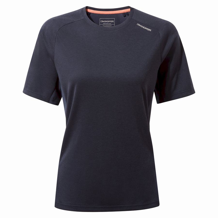 T Shirts Craghoppers Dynamic Pro Corta Sleeve Femme Bleu Bleu Marine | KKN7391YP