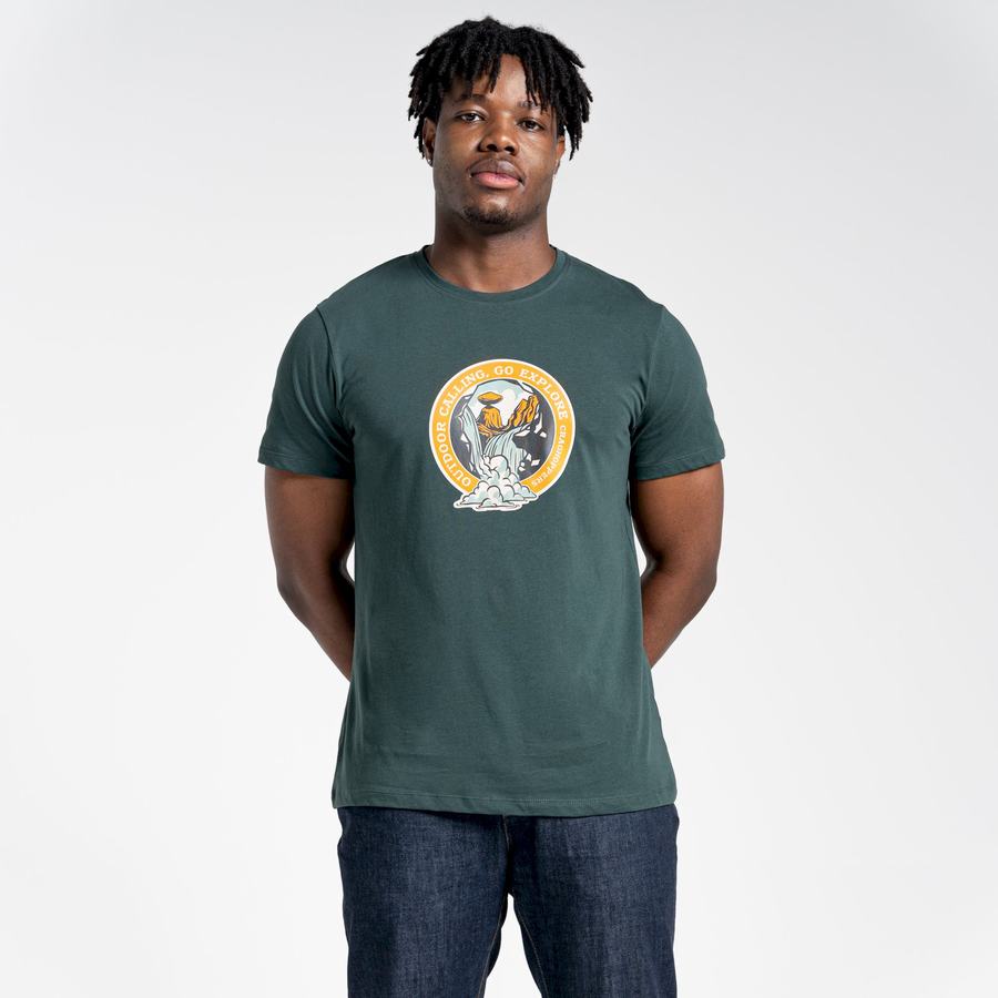 T Shirts Craghoppers Lugo Corta Sleeved Homme Vert Clair | IIP673RD