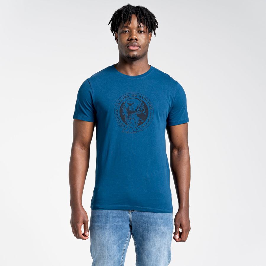 T Shirts Craghoppers Lugo Corta Sleeved Homme Bleu Marine Bleu | MCJ1947JU