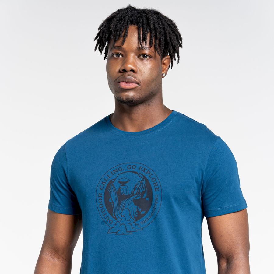 T Shirts Craghoppers Lugo Corta Sleeved Homme Bleu Marine Bleu | MCJ1947JU