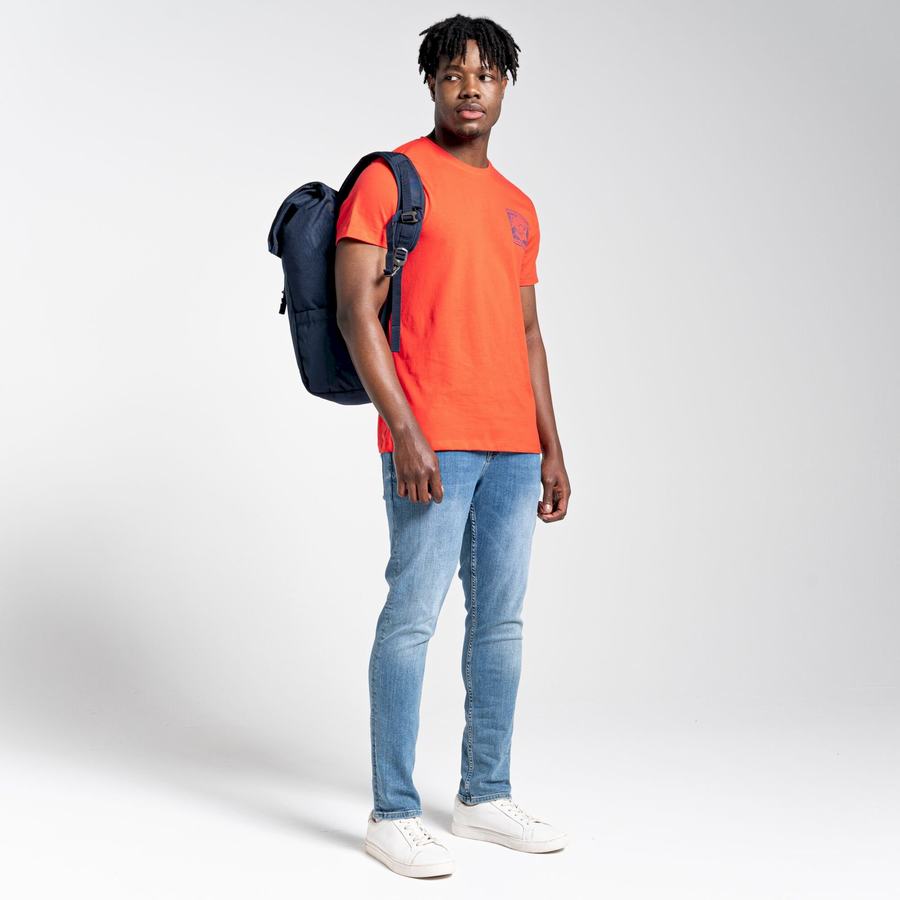 T Shirts Craghoppers Lugo Corta Sleeved Homme Orange Rouge | OXW6150AW