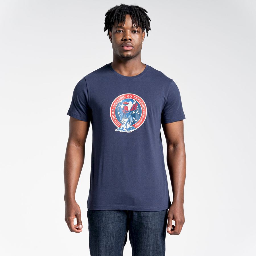 T Shirts Craghoppers Lugo Corta Sleeved Homme Bleu Bleu Marine Vert Clair | ZKU1241UC