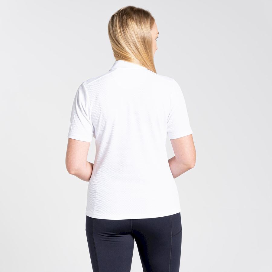 T Shirts Craghoppers NosiLife Corta Sleeved Polo Femme Blanche | YOX9487BS
