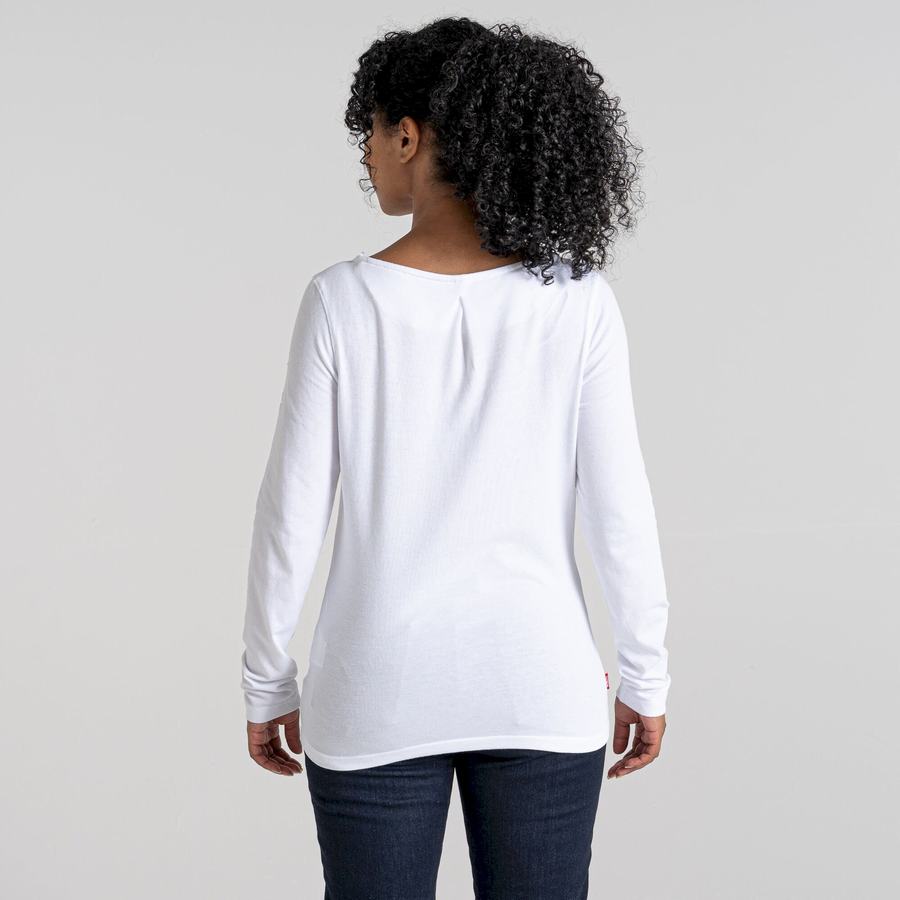 T Shirts Craghoppers NosiLife Erin Long Sleeved Femme Blanche | FLA9211OG