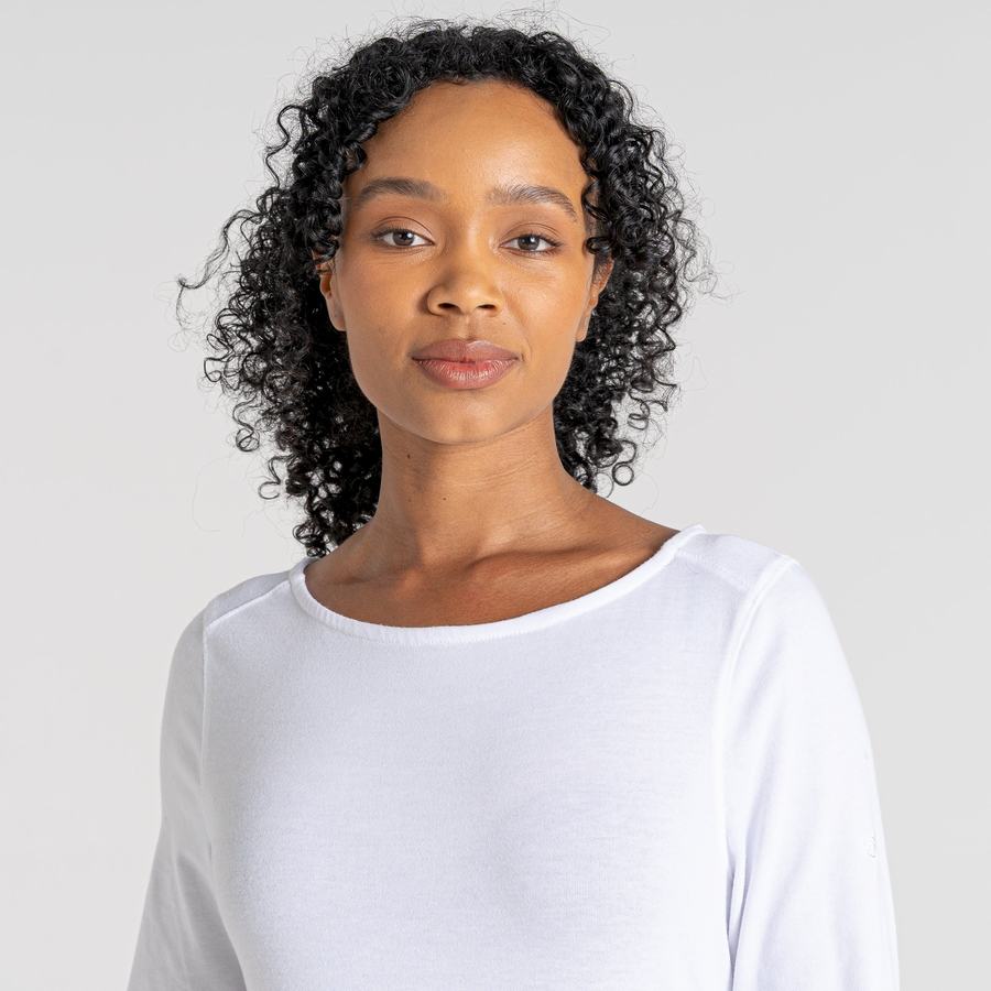 T Shirts Craghoppers NosiLife Erin Long Sleeved Femme Blanche | FLA9211OG