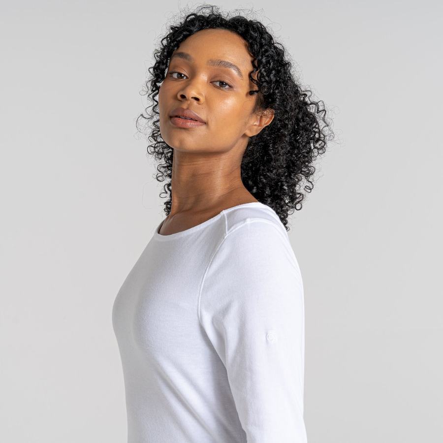 T Shirts Craghoppers NosiLife Erin Long Sleeved Femme Blanche | FLA9211OG