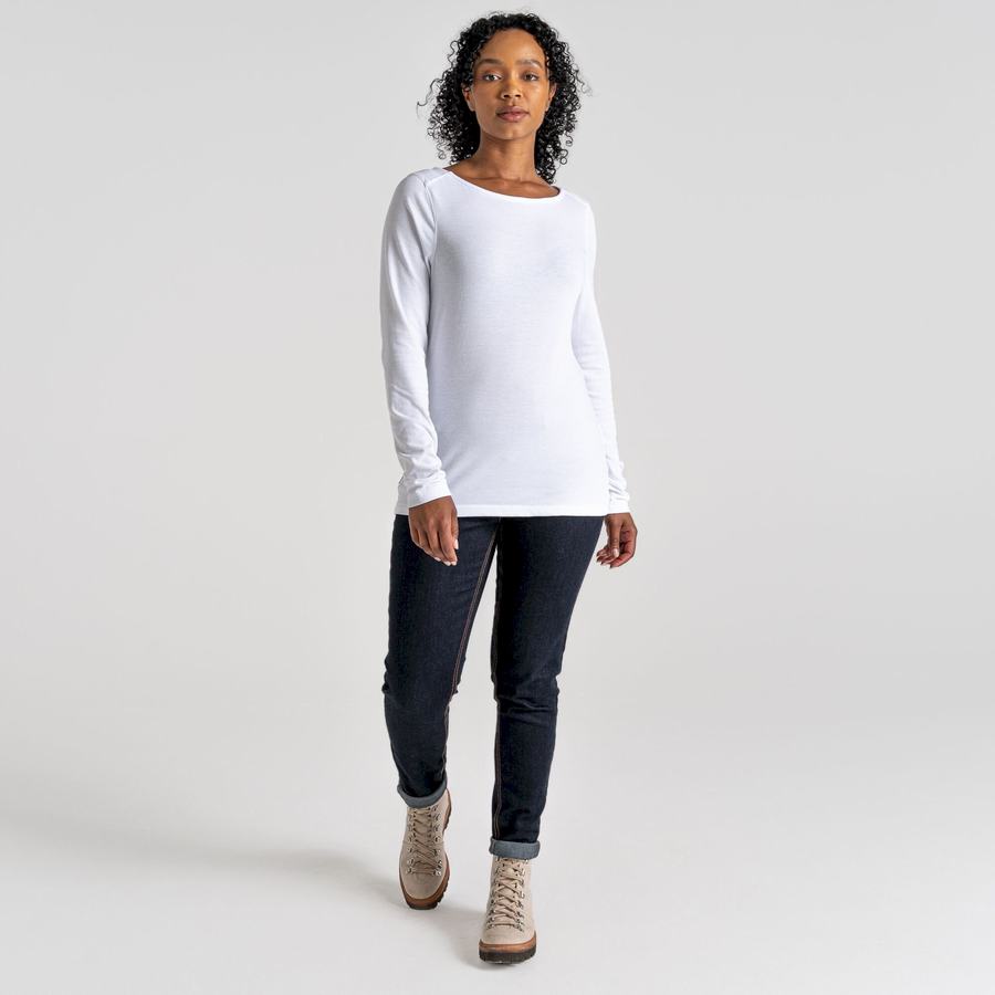 T Shirts Craghoppers NosiLife Erin Long Sleeved Femme Blanche | FLA9211OG