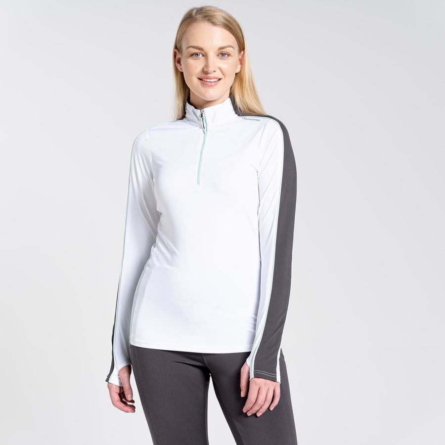 T Shirts Craghoppers NosiLife Marcella Long Sleeved Femme Blanche | QEY819LO