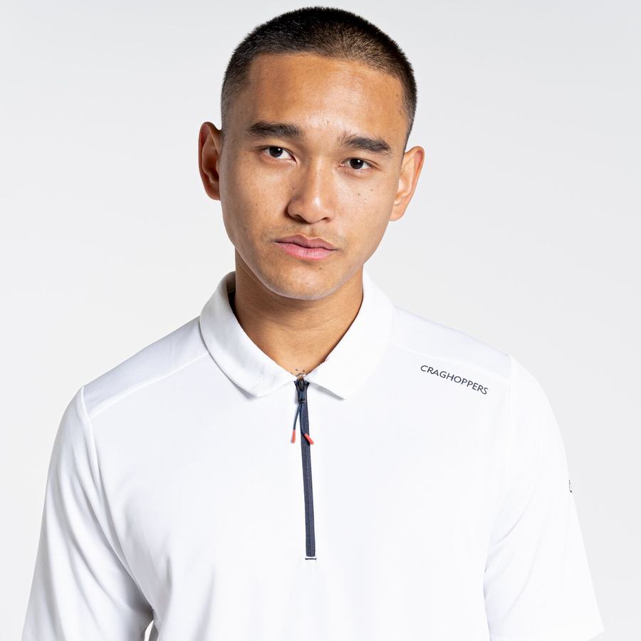T Shirts Craghoppers NosiLife Pro Active Corta Sleeved Polo Homme Blanche | DYF7241SN