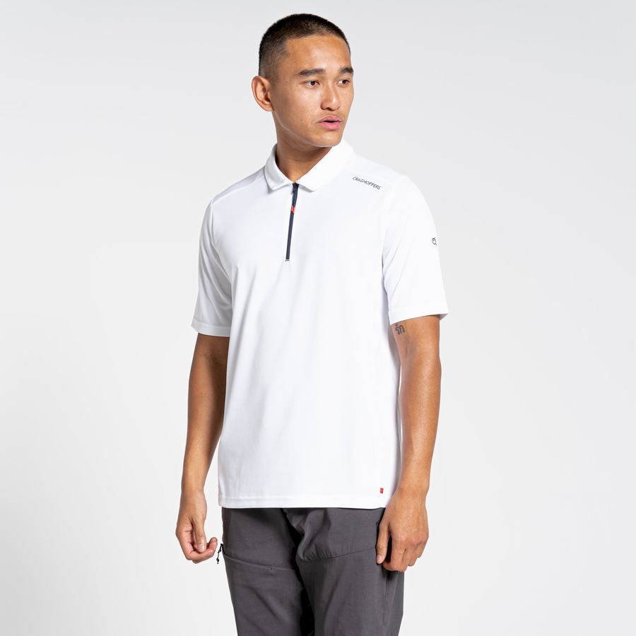 T Shirts Craghoppers NosiLife Pro Active Corta Sleeved Polo Homme Blanche | DYF7241SN