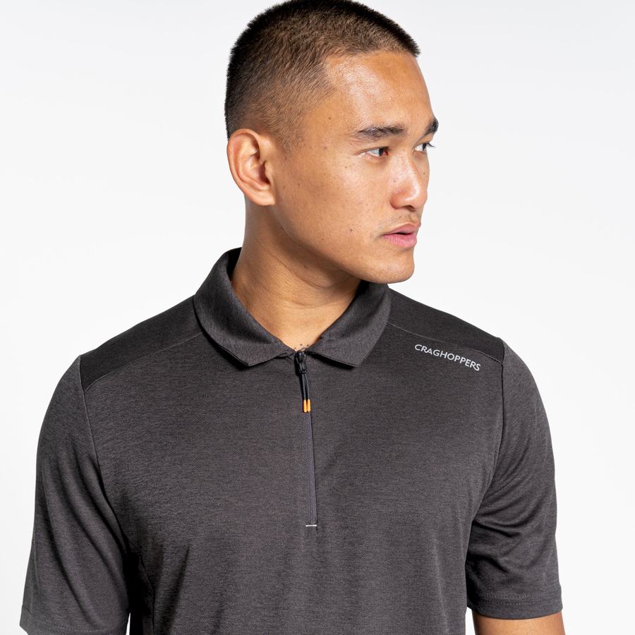 T Shirts Craghoppers NosiLife Pro Active Corta Sleeved Polo Homme Noir | JXF7412EE