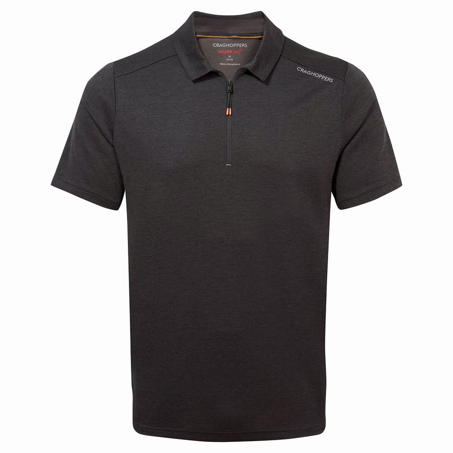 T Shirts Craghoppers NosiLife Pro Active Corta Sleeved Polo Homme Noir | JXF7412EE