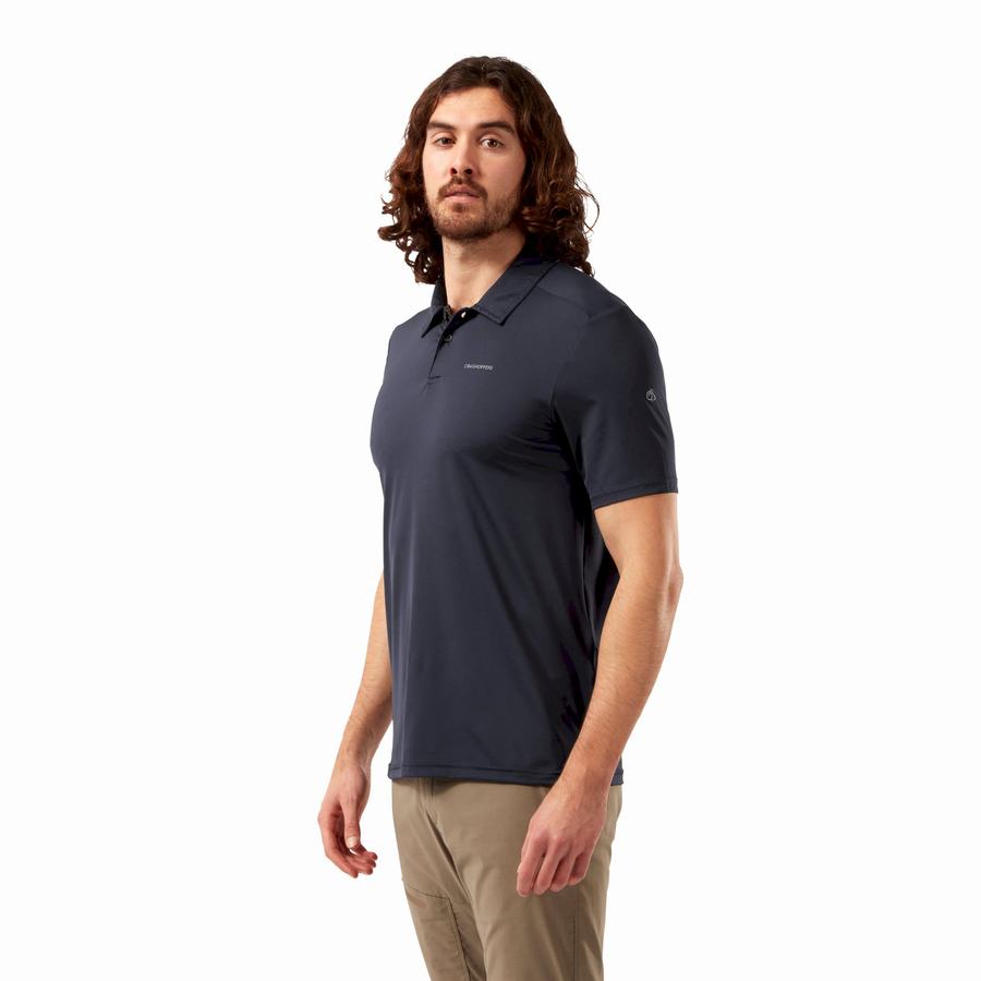T Shirts Craghoppers NosiLife Pro Corta Sleeved Polo Homme Bleu Bleu Marine | YYG3682WR