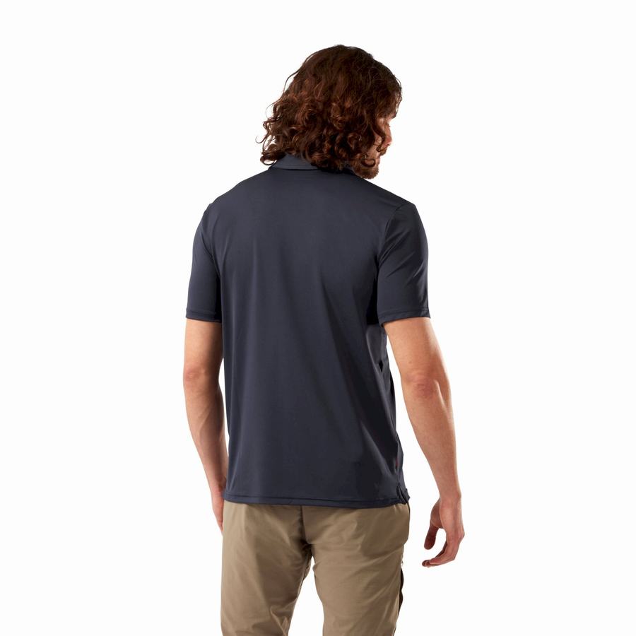 T Shirts Craghoppers NosiLife Pro Corta Sleeved Polo Homme Bleu Bleu Marine | YYG3682WR