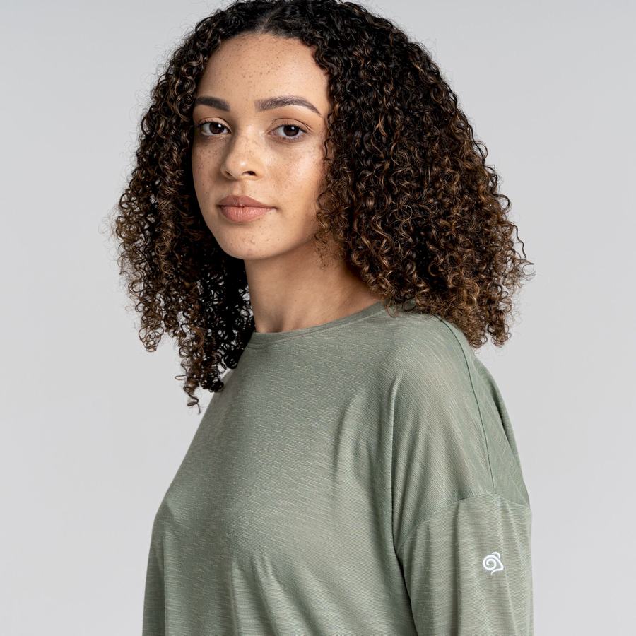 T Shirts Craghoppers NosiLife Sami Long Sleeved Femme Vert Olive | RAU8489UN