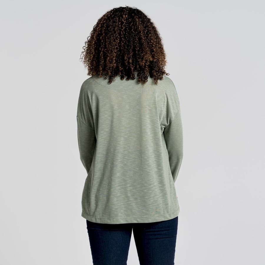 T Shirts Craghoppers NosiLife Sami Long Sleeved Femme Vert Olive | RAU8489UN