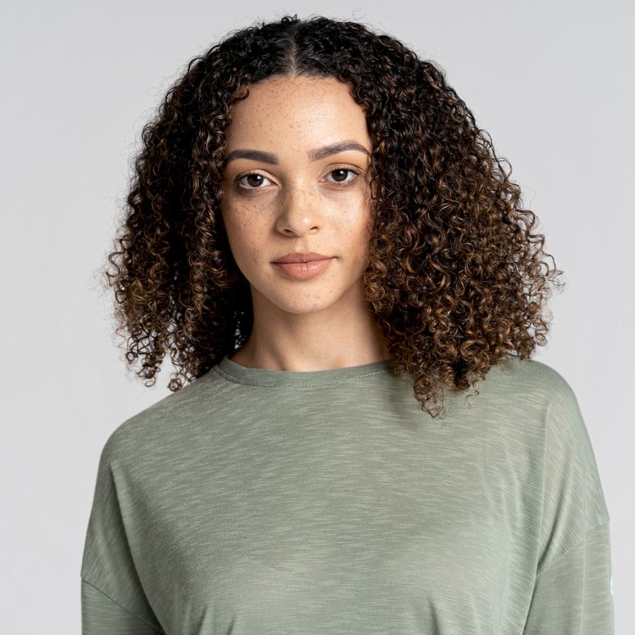 T Shirts Craghoppers NosiLife Sami Long Sleeved Femme Vert Olive | RAU8489UN