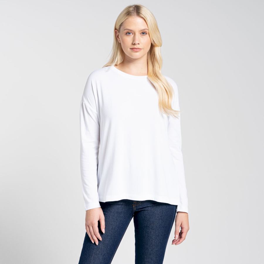 T Shirts Craghoppers NosiLife Sami Long Sleeved Femme Blanche | VNW379HE