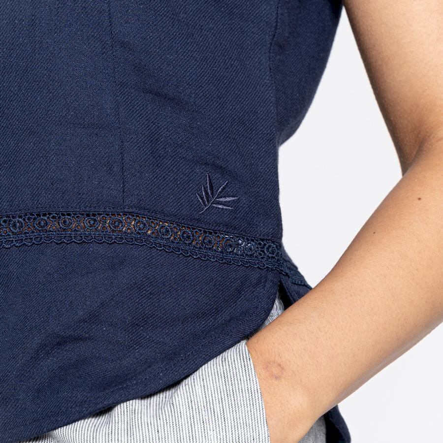 T Shirts Craghoppers Nosibotanical Bonita Vest Femme Bleu Bleu Marine | BWK8125PF
