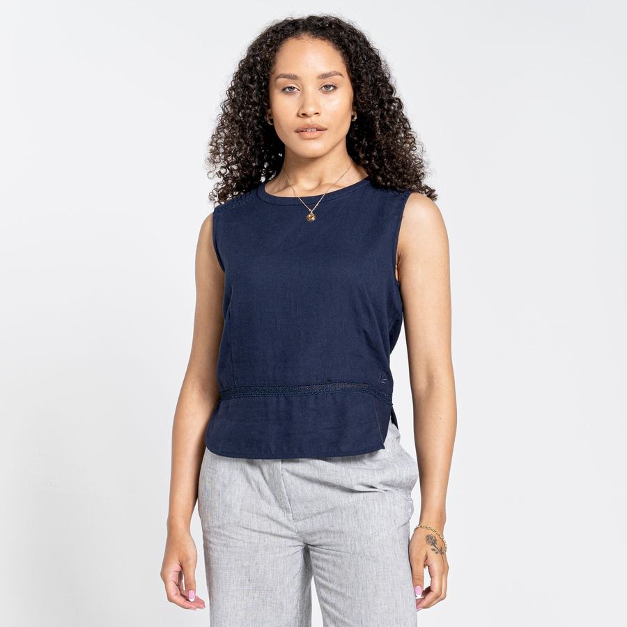 T Shirts Craghoppers Nosibotanical Bonita Vest Femme Bleu Bleu Marine | BWK8125PF