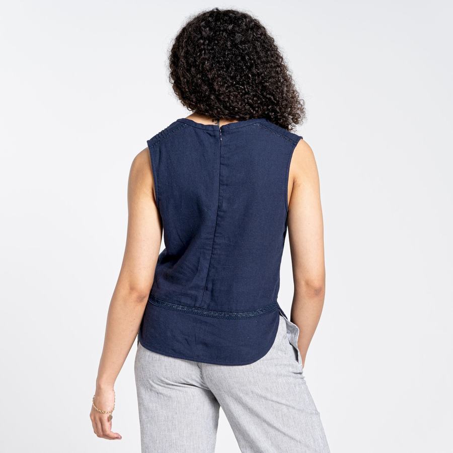 T Shirts Craghoppers Nosibotanical Bonita Vest Femme Bleu Bleu Marine | BWK8125PF