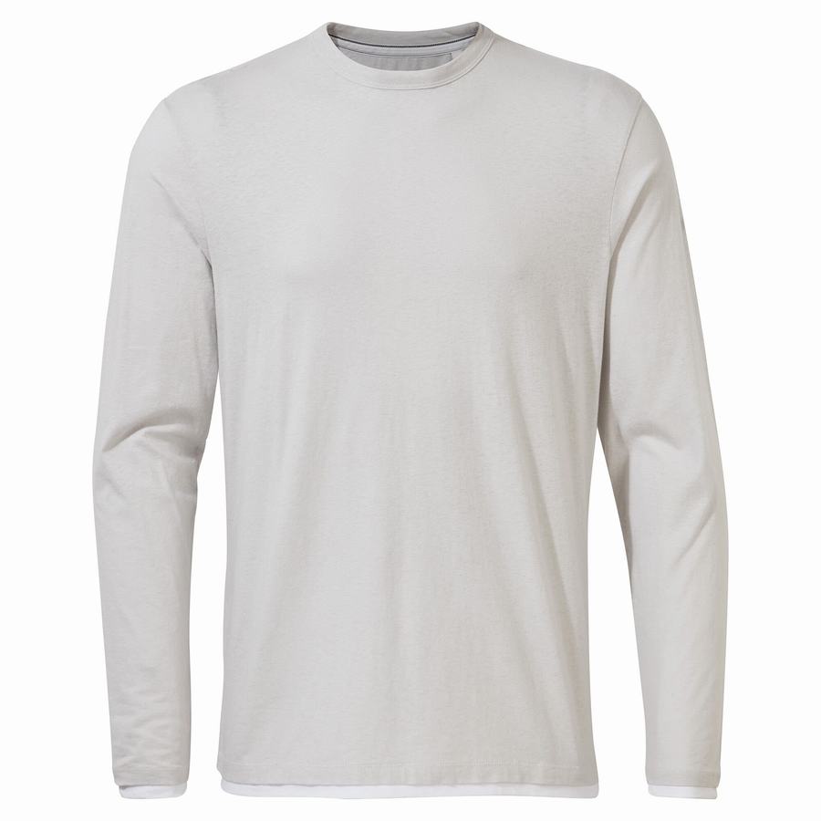 T Shirts Craghoppers Nosibotanical Coulter Long Sleeved Homme Argent | GIT868MW