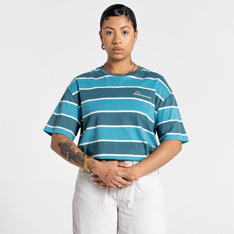 T Shirts Craghoppers Ventura Corta Sleeved Homme Vert Stripes | PVP2618UG