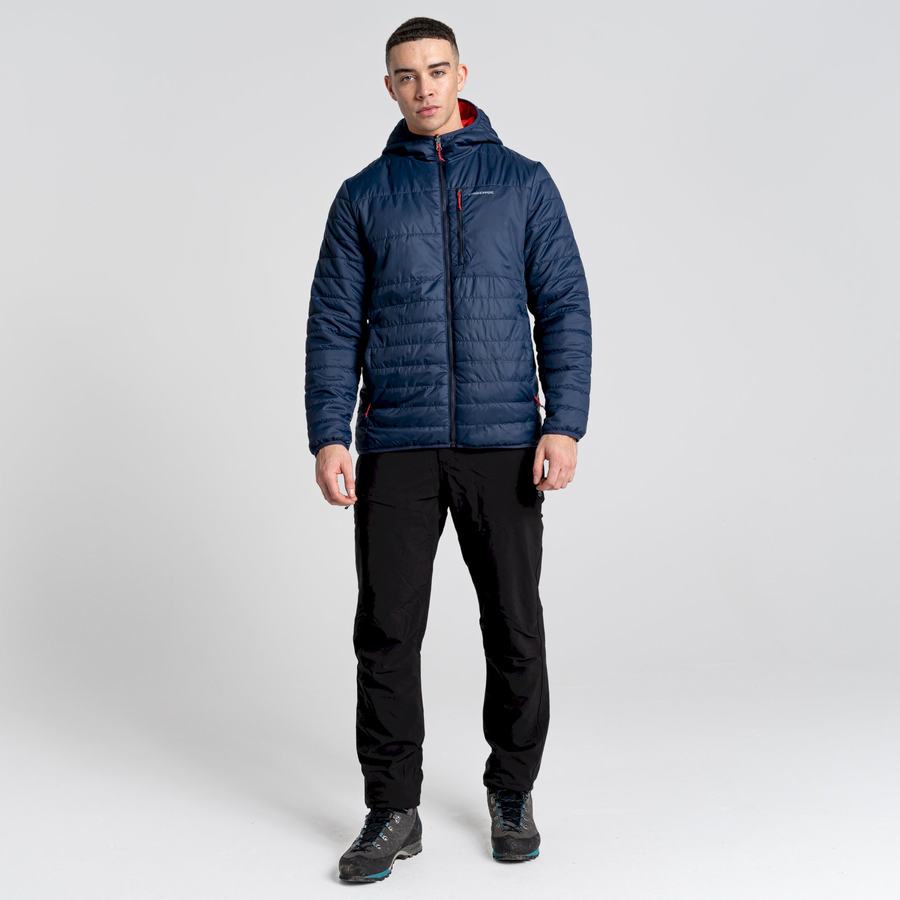 Vestes Craghoppers Compresslite VI Encapuchonné Homme Bleu Bleu Marine Rouge | QXS5639KD