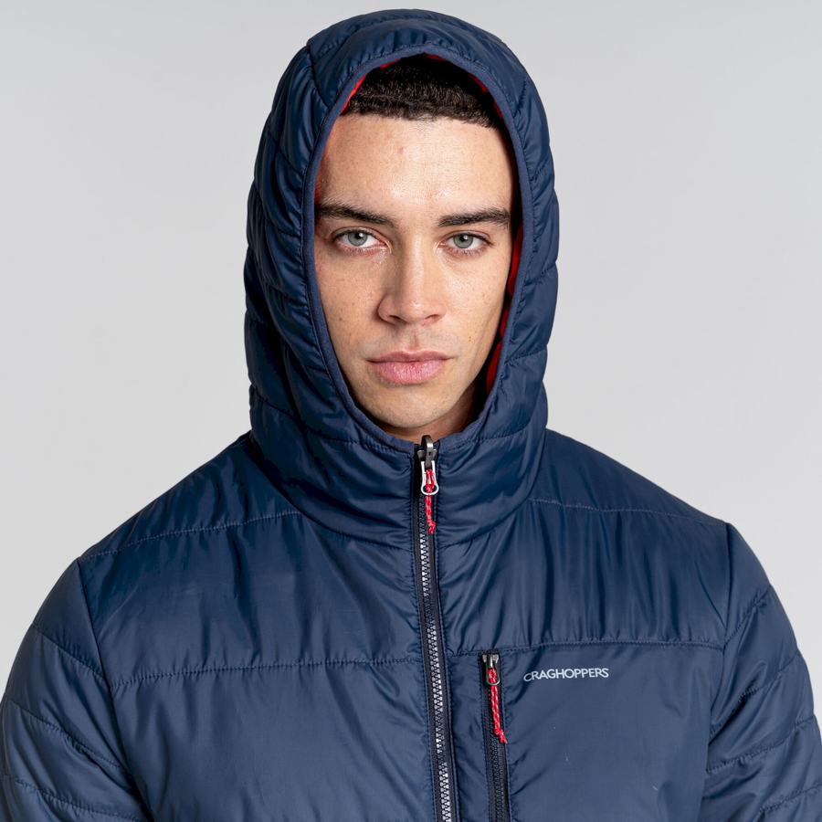 Vestes Craghoppers Compresslite VI Encapuchonné Homme Bleu Bleu Marine Rouge | QXS5639KD