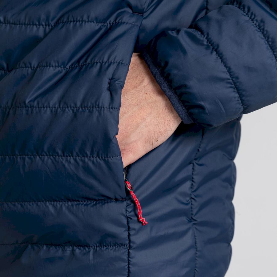 Vestes Craghoppers Compresslite VI Encapuchonné Homme Bleu Bleu Marine Rouge | QXS5639KD