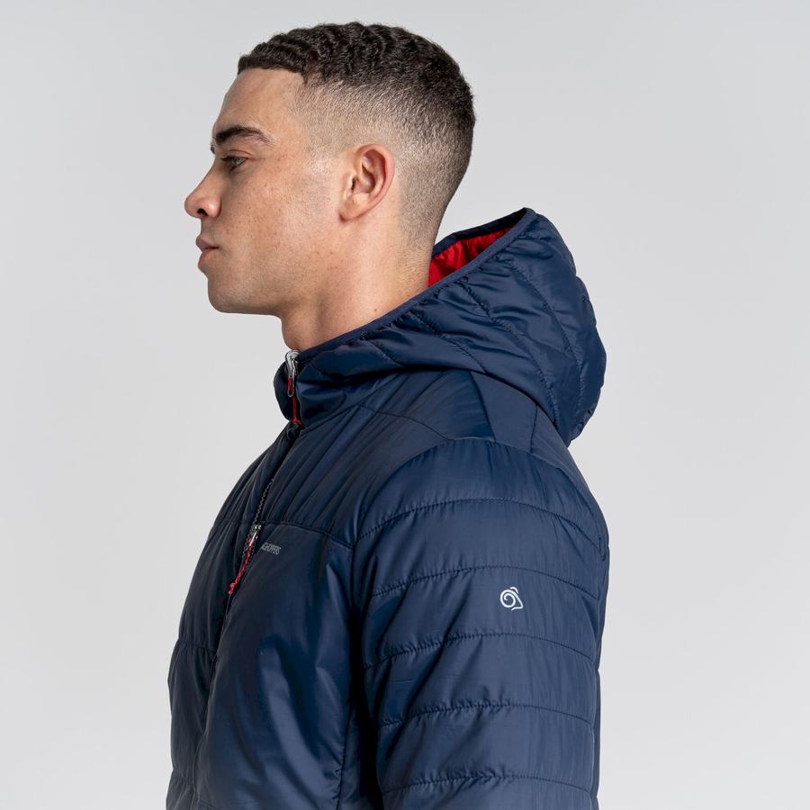 Vestes Craghoppers Compresslite VI Encapuchonné Homme Bleu Bleu Marine Rouge | QXS5639KD