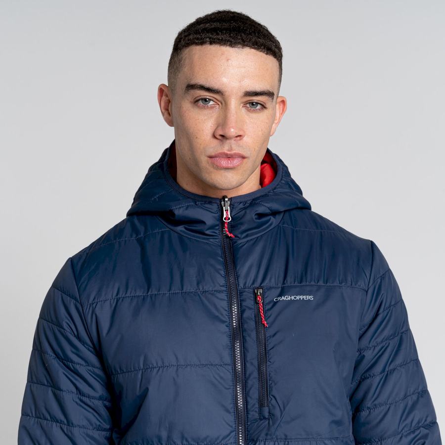 Vestes Craghoppers Compresslite VI Encapuchonné Homme Bleu Bleu Marine Rouge | QXS5639KD
