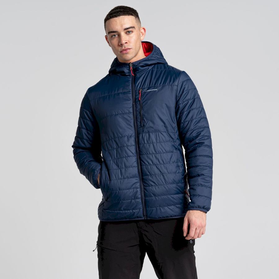 Vestes Craghoppers Compresslite VI Encapuchonné Homme Bleu Bleu Marine Rouge | QXS5639KD